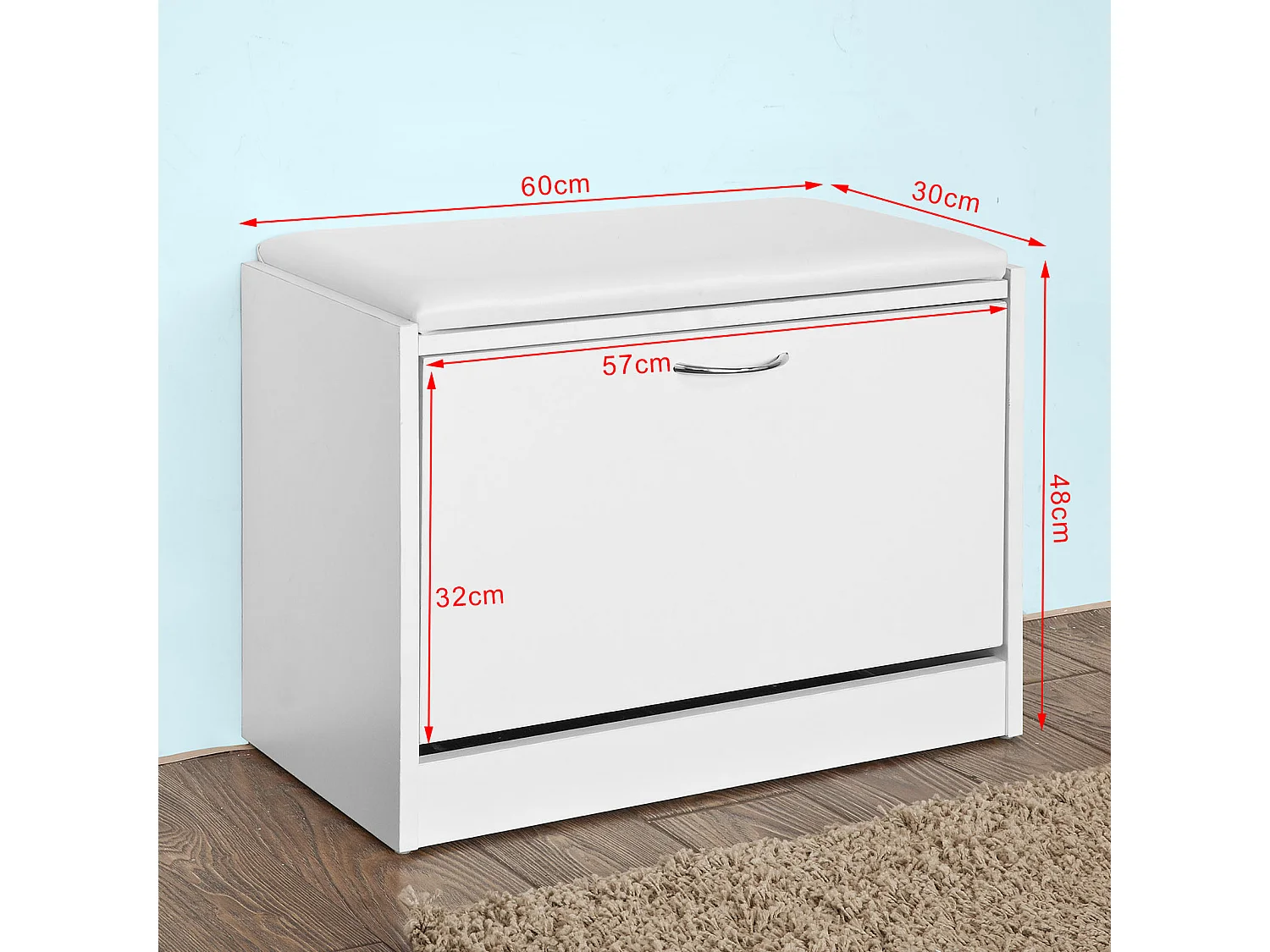 Banco Zapatero, Taburete, Puff Caja, Banco, Estantería para Zapatos, Chifonier Blanco FSR16-W SoBuy ES