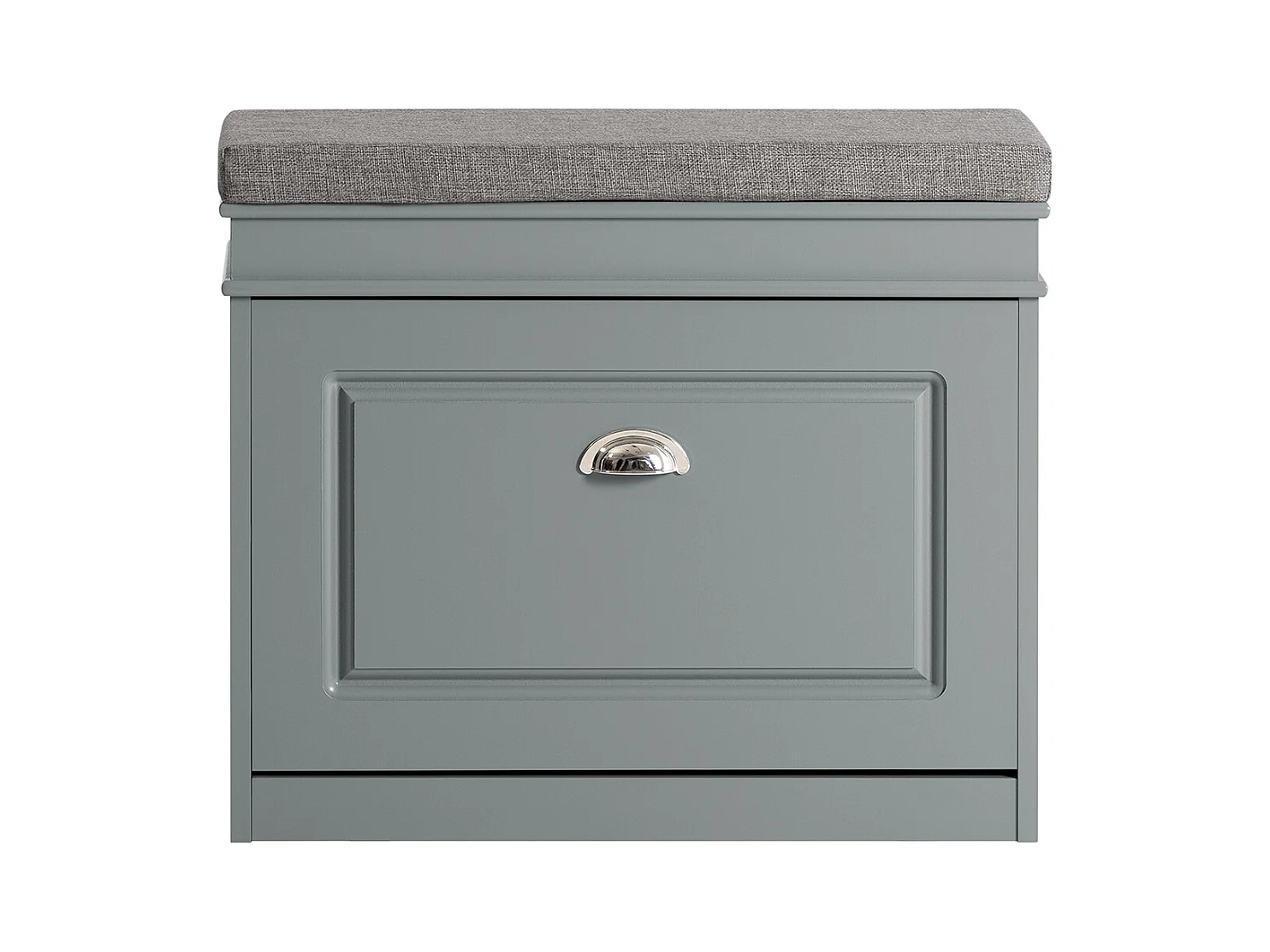 SoBuy FSR82-K-HG Grijze Gangschoenbank, Schoenenrek, Schoenenkast met Flip-lade en Zitkussen