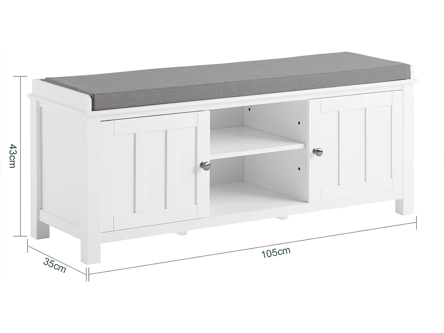 Sitzbank FSR35-W 105 x 43 x 35 cm Weiß