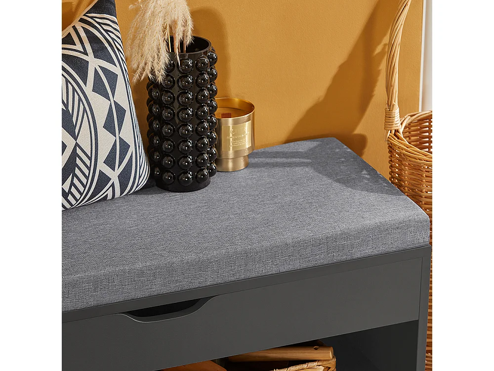 SoBuy Armário de sapatos com prateleira, banco, Banco com sapateira FSR45-DG