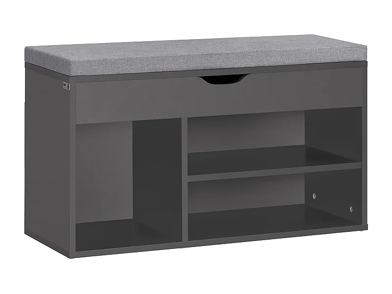 Banc de Rangement à Chaussures Bottes avec Coussin Rembourré Meuble d'Entrée, FSR45-DG