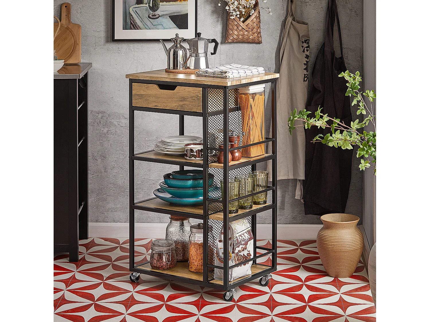 Küchenwagen FKW99-N 50 x 87 x 37 cm Braun