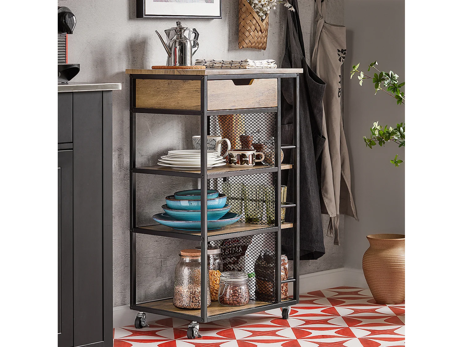 Küchenwagen FKW99-N 50 x 87 x 37 cm Braun