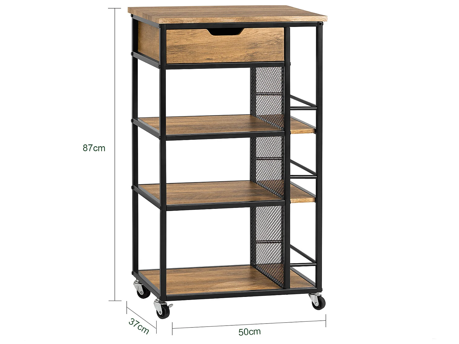 Küchenwagen FKW99-N 50 x 87 x 37 cm Braun
