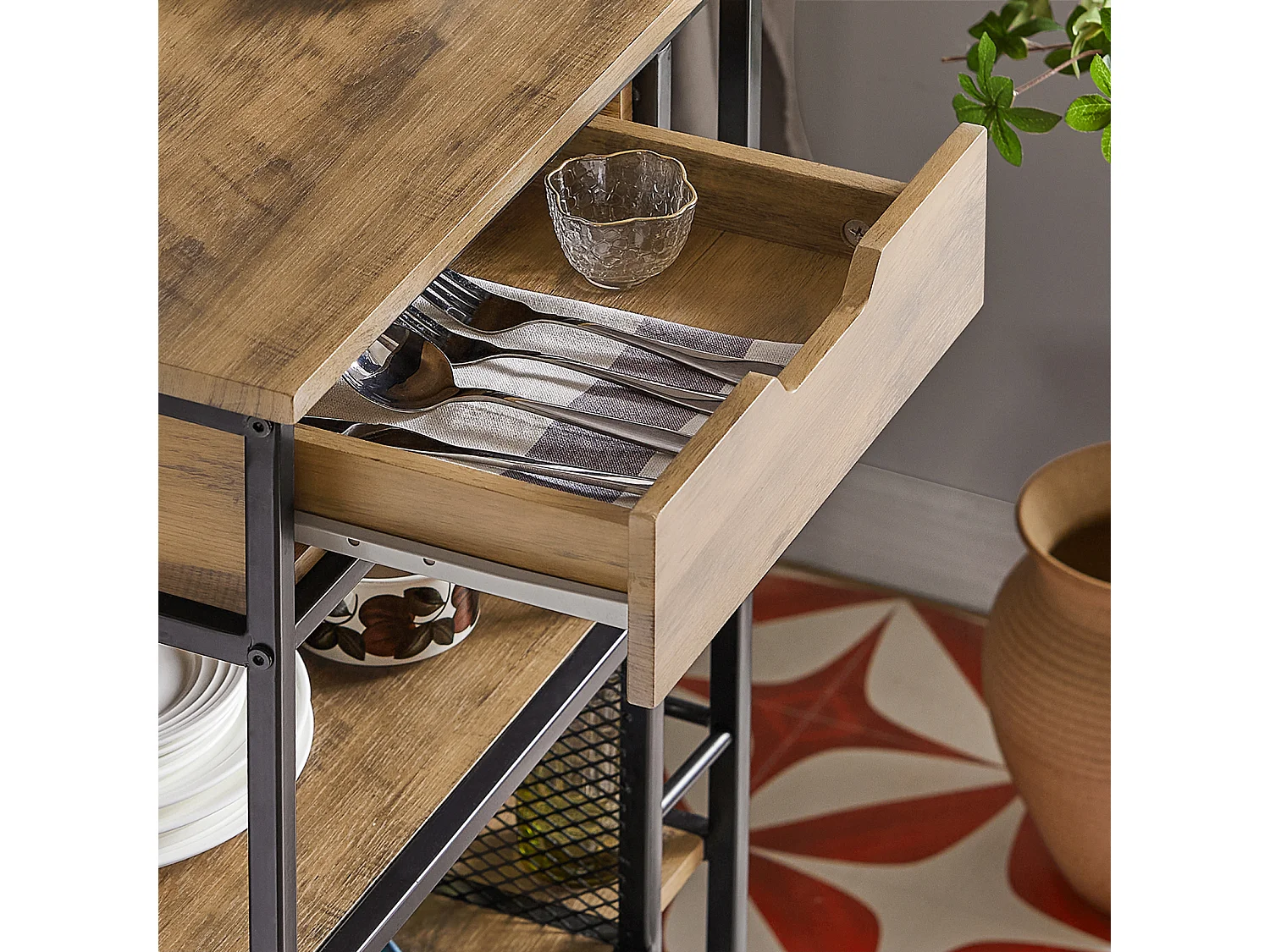 Küchenwagen FKW99-N 50 x 87 x 37 cm Braun