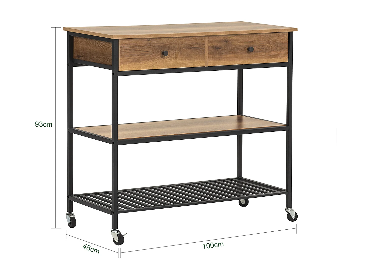 Servierwagen FKW112-PF 100 x 93 x 45 cm Braun