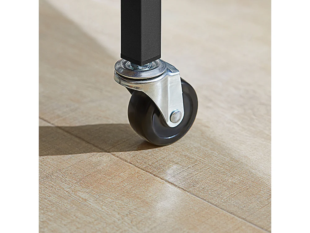 SoBuy FKW112-PF Keukentrolley Op Wieltjes - Multifunctionelle trolley â€“ Serveerwagen - Keukenkast met 2 Lades en 2 Planken - IndustriÃ«le Stijl