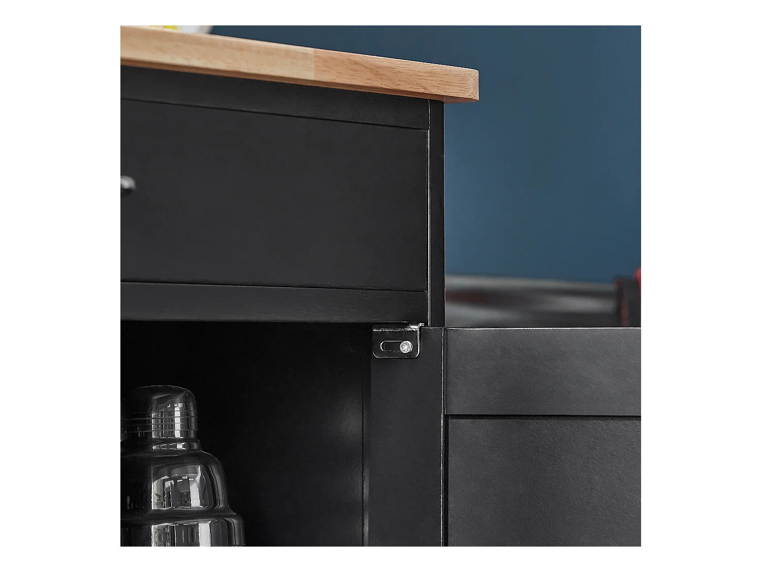 SoBuy FKW112-PF Keukentrolley Op Wieltjes - Multifunctionelle trolley â€“ Serveerwagen - Keukenkast met 2 Lades en 2 Planken - IndustriÃ«le Stijl