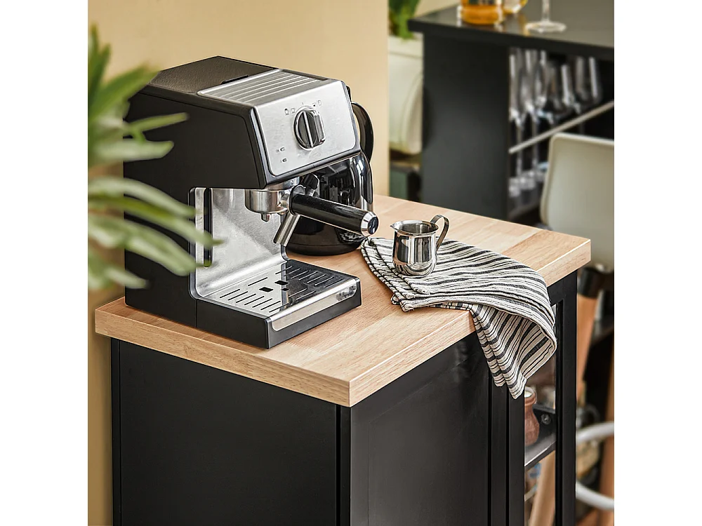 Chariot de Service Desserte de Cuisine à roulettes Table Roulante Meuble de Rangement, FKW75-SCH