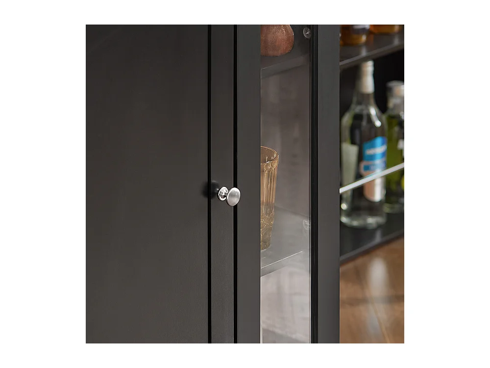 SoBuy FKW75-SCH Keukentrolley Serveerwagen Trolley Kast Servies met 1 deur en 3 planken