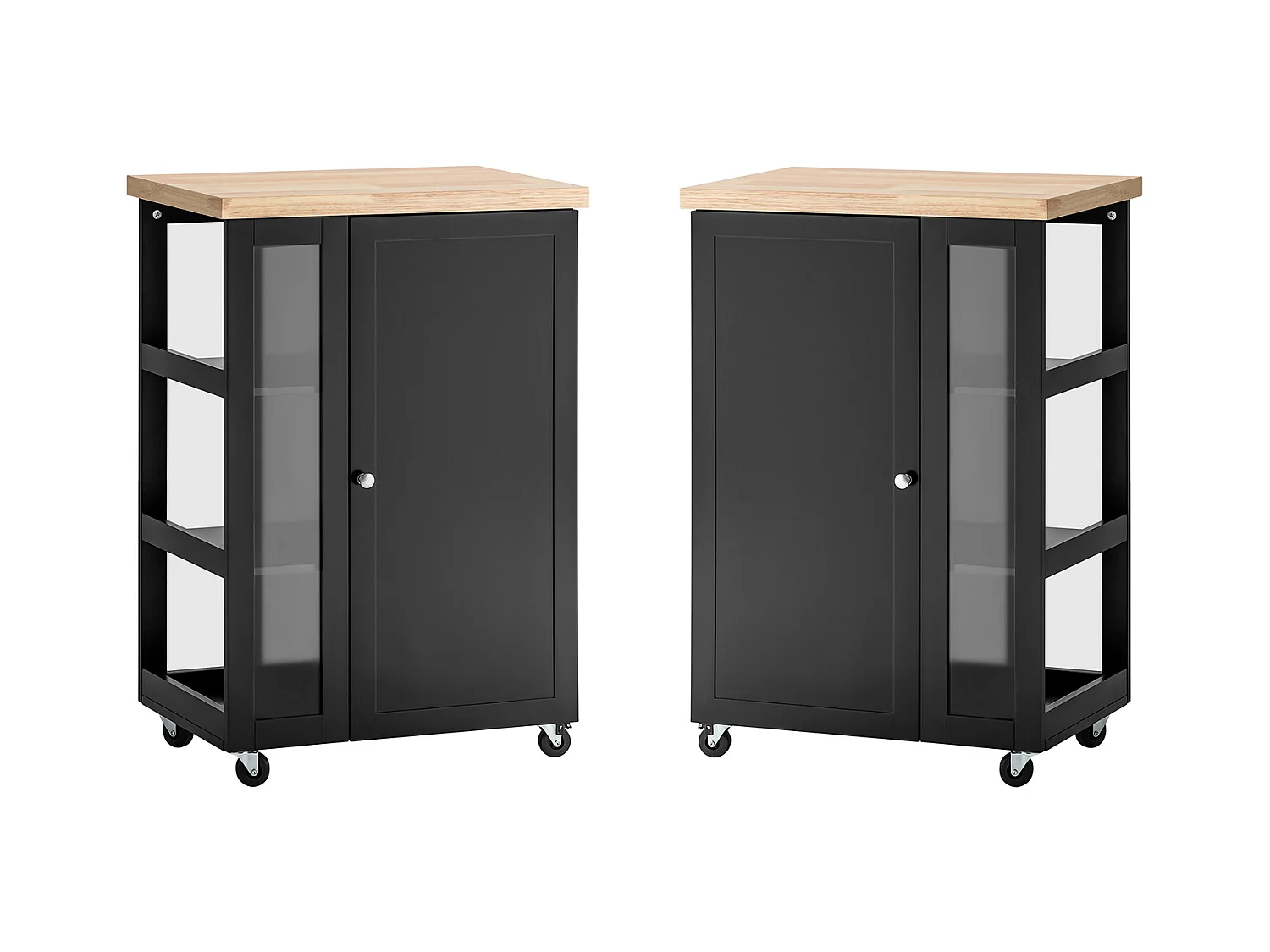 SoBuy FKW75-SCH Keukentrolley Serveerwagen Trolley Kast Servies met 1 deur en 3 planken