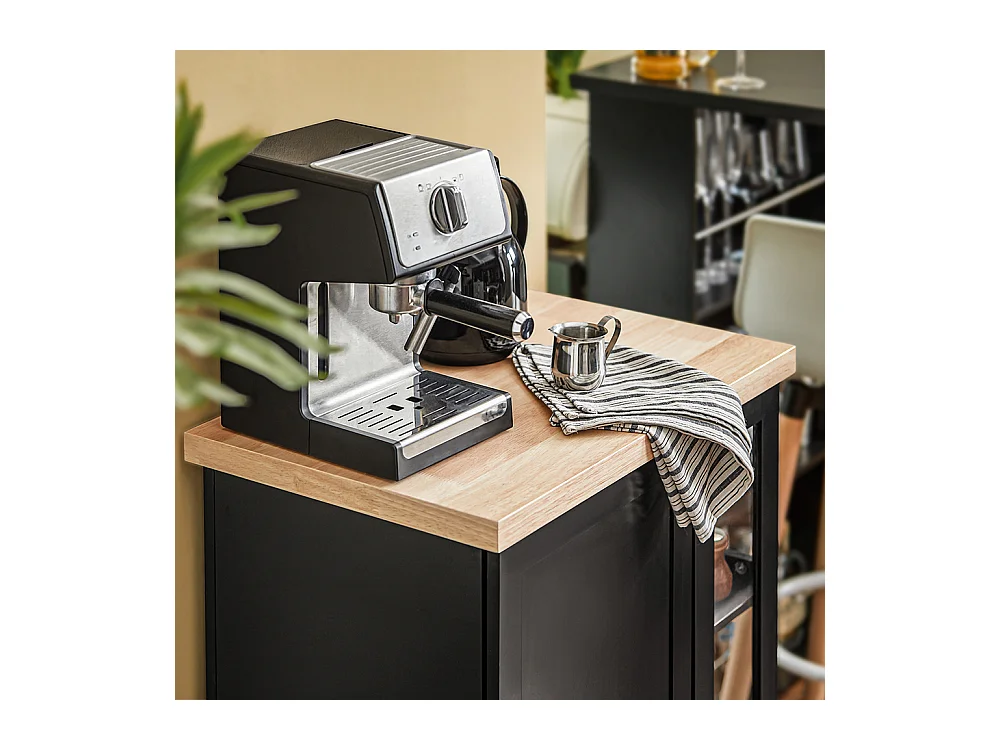 SoBuy FKW75-SCH Keukentrolley Serveerwagen Trolley Kast Servies met 1 deur en 3 planken