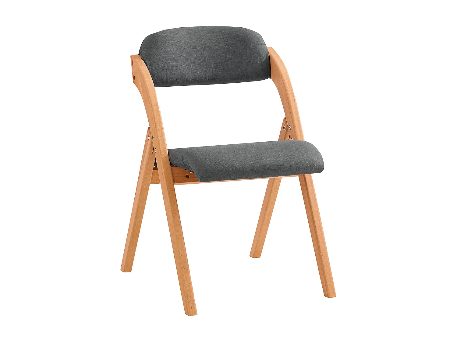 SoBuy Sedia Pieghevole Sedia da cucina con sedile e schienale imbottiti Sedia da scrivania in faggio grigio scuro FST92-SG