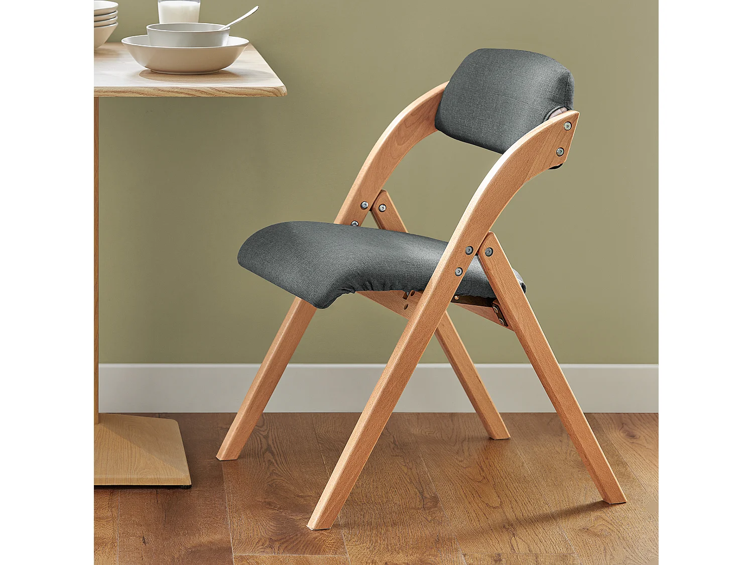 SoBuy cadeira dobrável, cadeira dobrável confortável, cadeira dobrável de madeira FST92-SG