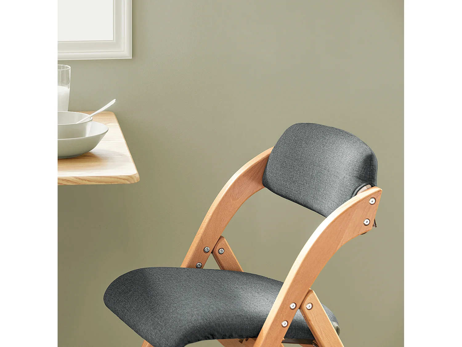 SoBuy cadeira dobrável, cadeira dobrável confortável, cadeira dobrável de madeira FST92-SG