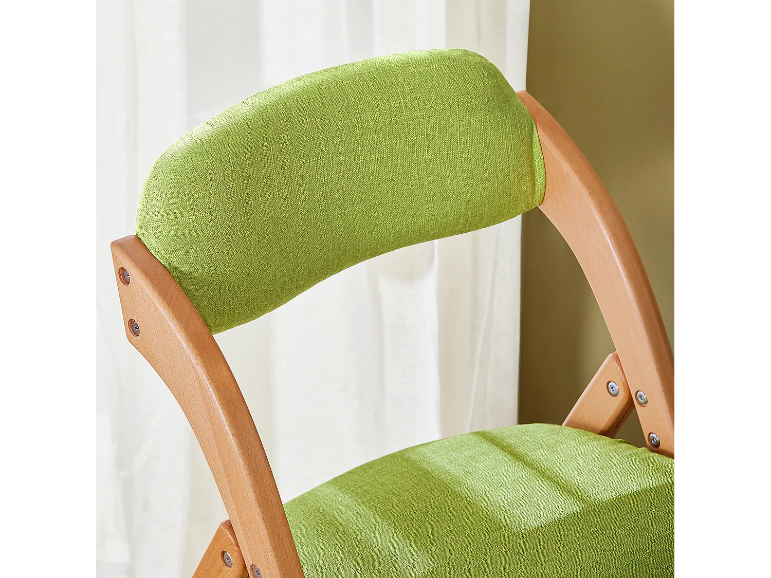 SoBuy FST92-GR Chaise Pliante en Bois avec Assise et Dossier Rembourrés Fauteuil Chaise pour Cuisine, Bureau