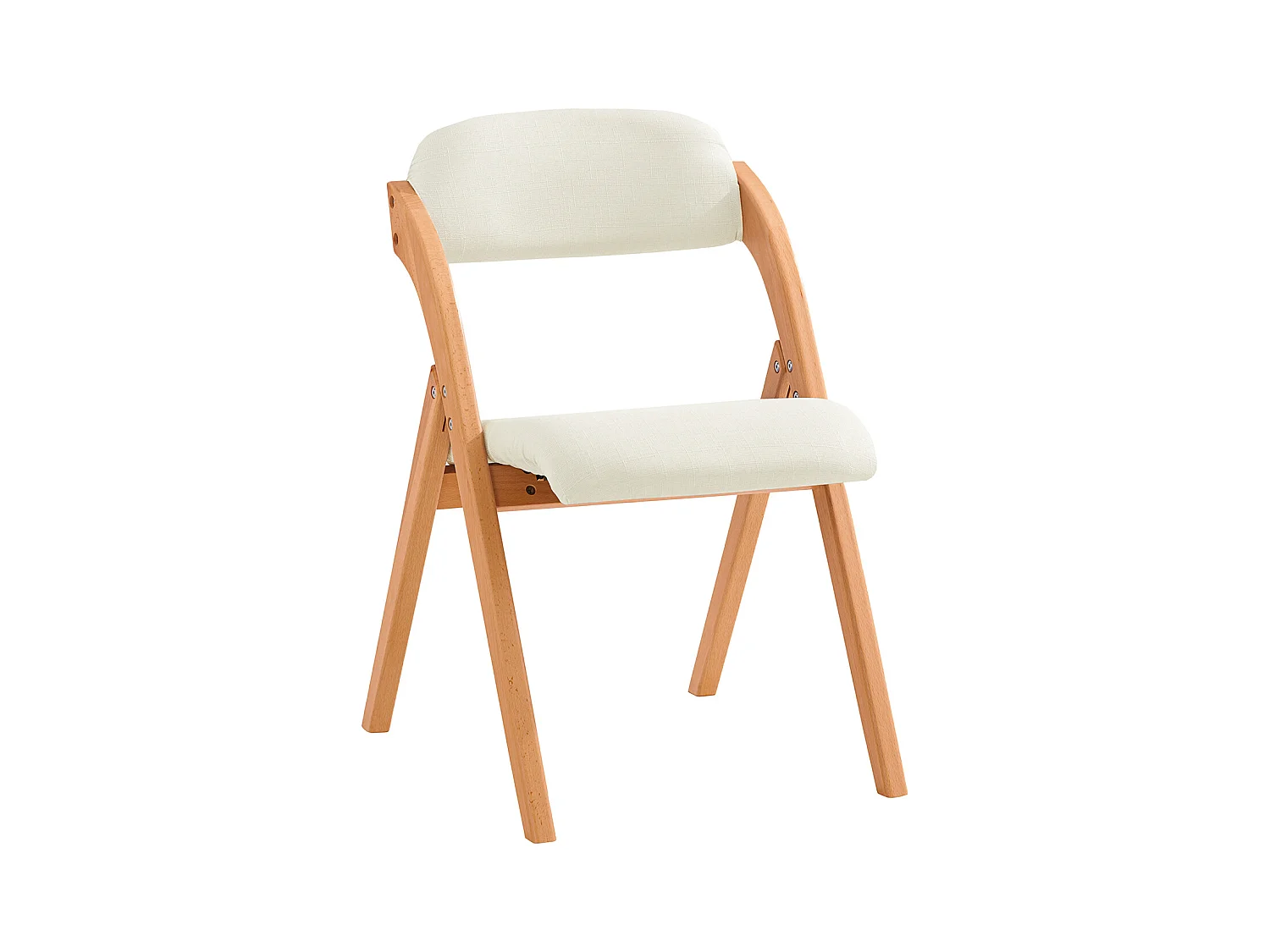 SoBuy Chaise Pliante en Bois avec Assise et Dossier Rembourrés Confortable Fauteuil Chaise pour Cuisine, Bureau, Salle à Manger, etc. 47 x 60 x 77 cm, FST92-W