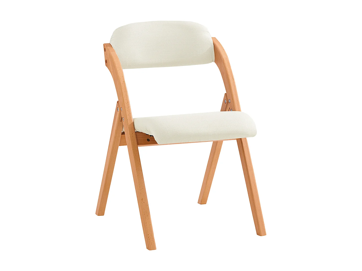 SoBuy Chaise Pliante en Bois avec Assise et Dossier Rembourrés Confortable Fauteuil Chaise pour Cuisine, Bureau, Salle à Manger, etc. 47 x 60 x 77 cm, FST92-W