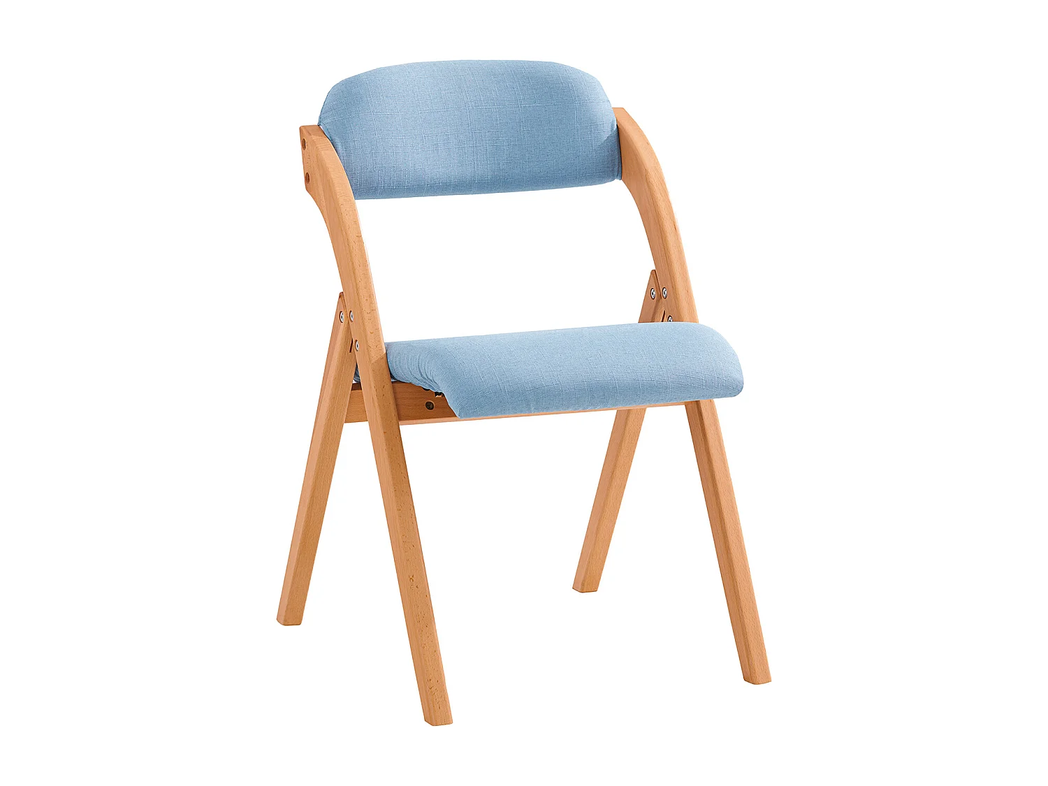 SoBuy Sedia Pieghevole Sedia da cucina con sedile e schienale imbottiti Sedia da scrivania in faggio blu FST92-BL