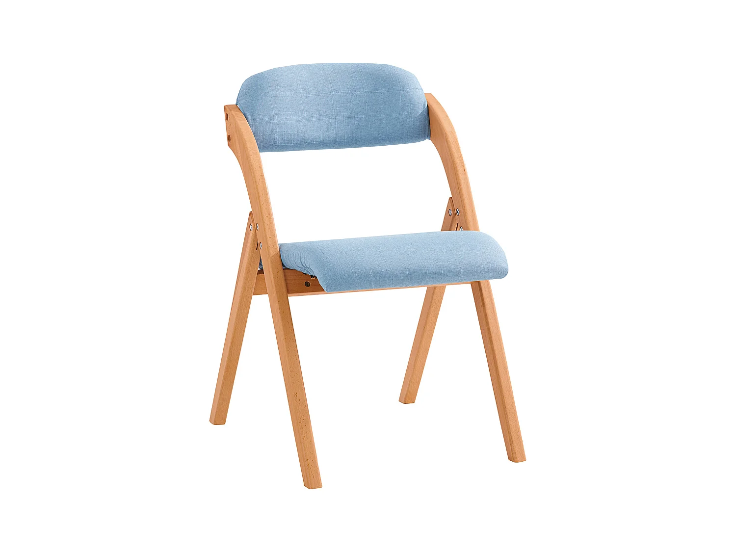 SoBuy FST92-BL Chaise Pliante en Bois avec Assise et Dossier Rembourrés Fauteuil Chaise pour Cuisine, Bureau