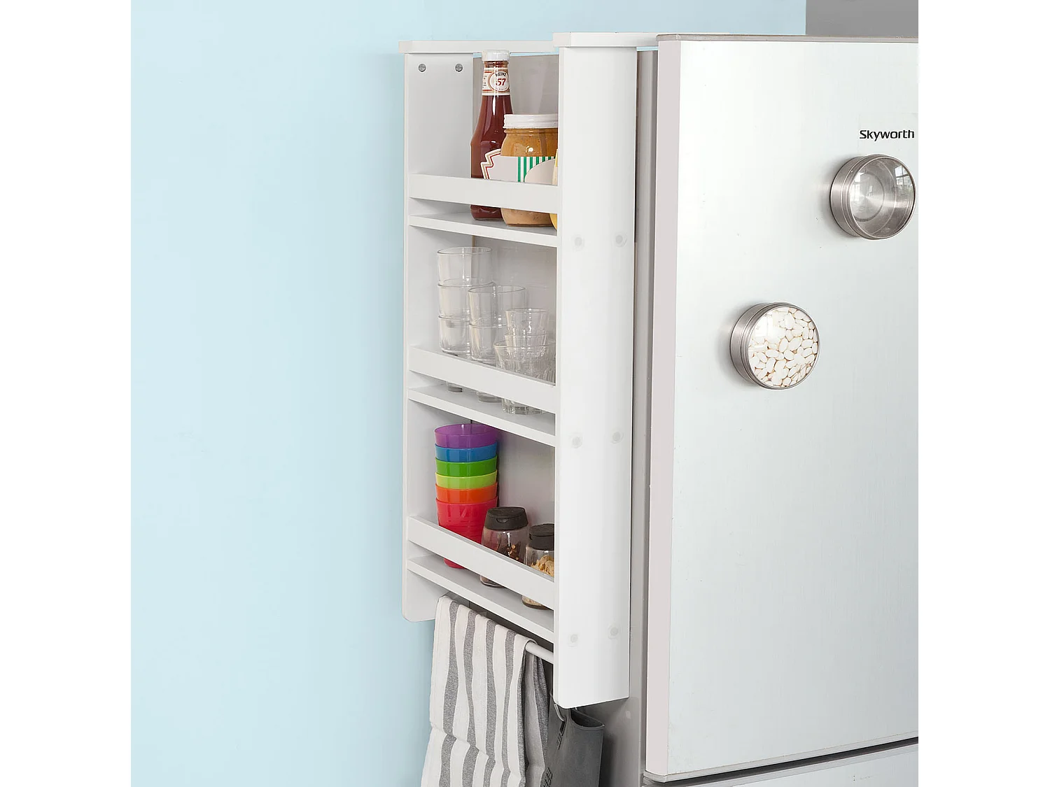 Gewürzregale FRG150-W 42 x 74 x 20 cm Weiß