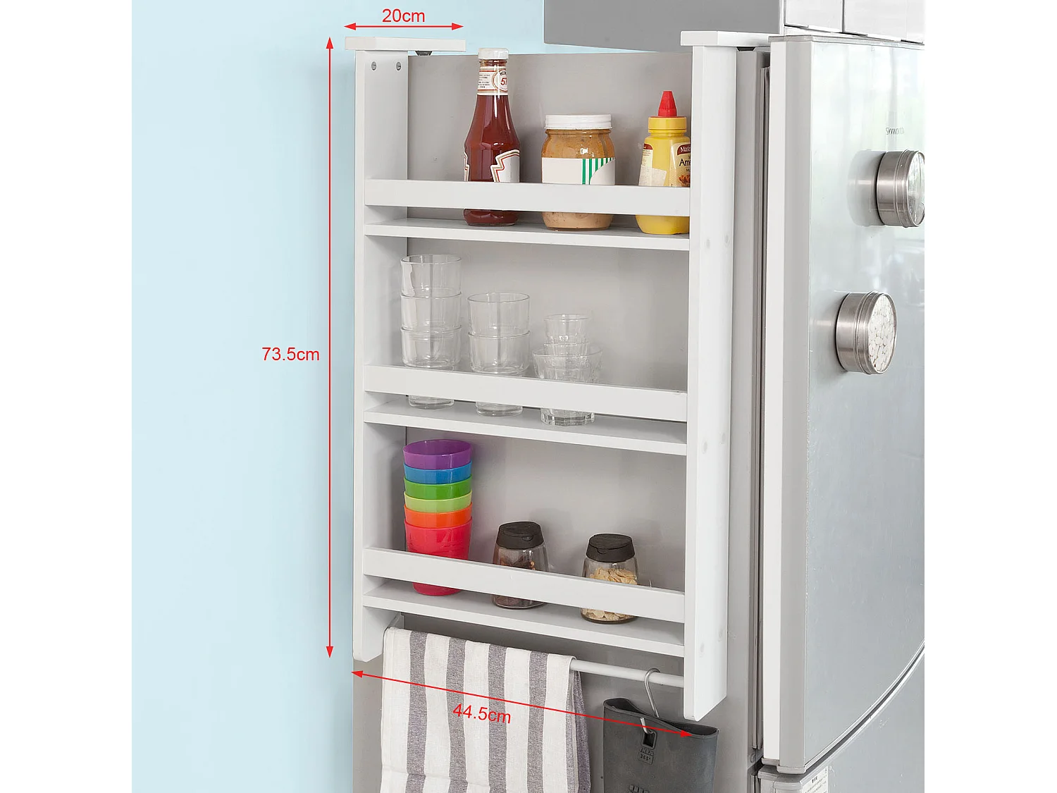 Gewürzregale FRG150-W 42 x 74 x 20 cm Weiß