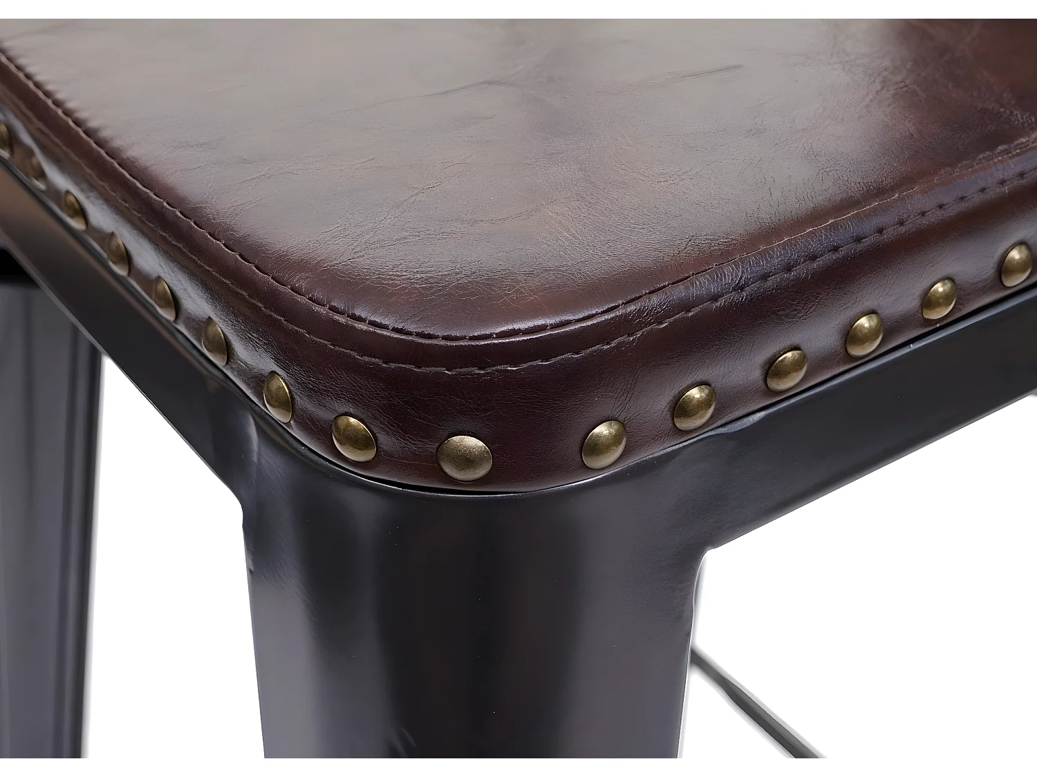 2x tabourets de bar métal marron 43 x 46 x 115 cm TDB04051