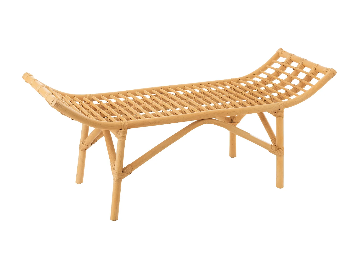 Banou bank van rietrotan en natuurlijk bamboe L 120 cm