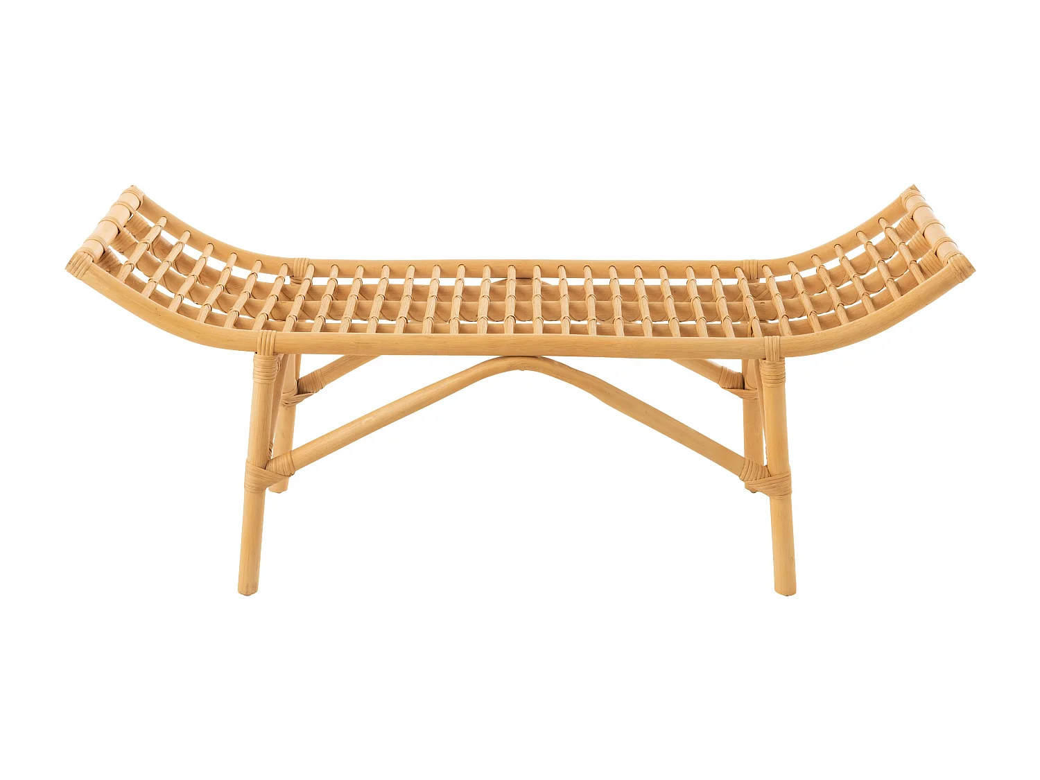 Banou bank van rietrotan en natuurlijk bamboe L 120 cm