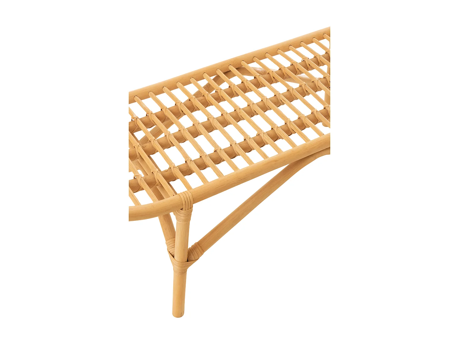 Banou bank van rietrotan en natuurlijk bamboe L 120 cm