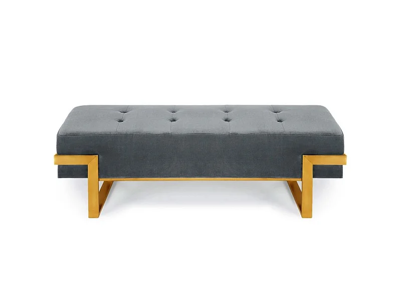 Banquette Design en Velours "Zongo" 140cm Argent