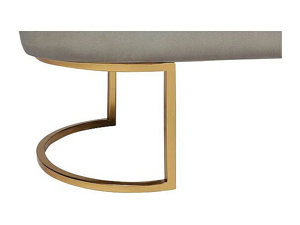 Banc Design en Velours "Athea" 105cm Taupe & Or