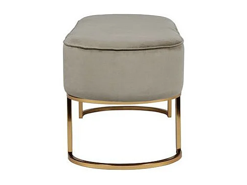 Banc Design en Velours "Athea" 105cm Taupe & Or