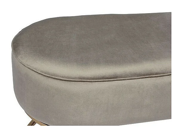 Banc Design en Velours "Athea" 105cm Taupe & Or