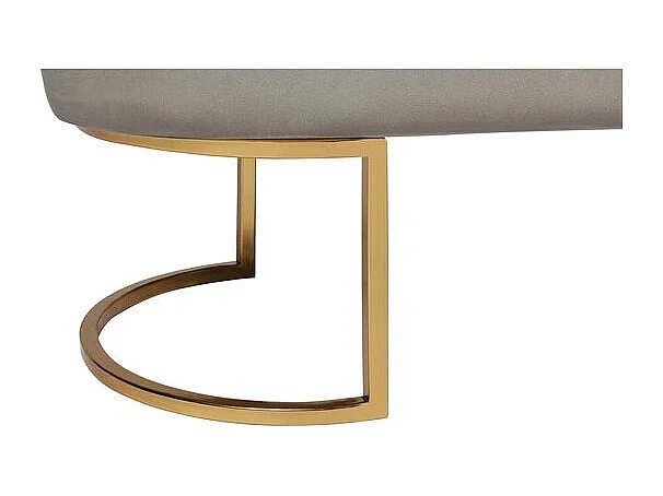 Banc Design en Velours "Athea" 105cm Taupe & Or