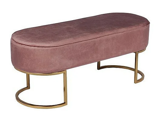 Banc Design en Velours "Athea" 105cm Rose & Or