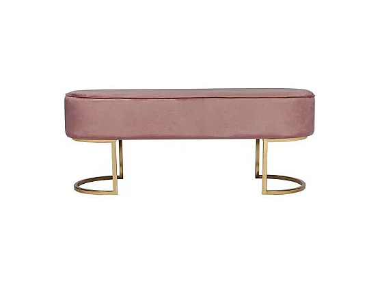 Banc Design en Velours "Athea" 105cm Rose & Or