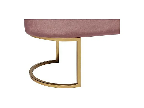 Banc Design en Velours "Athea" 105cm Rose & Or