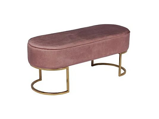 Banc Design en Velours "Athea" 105cm Rose & Or