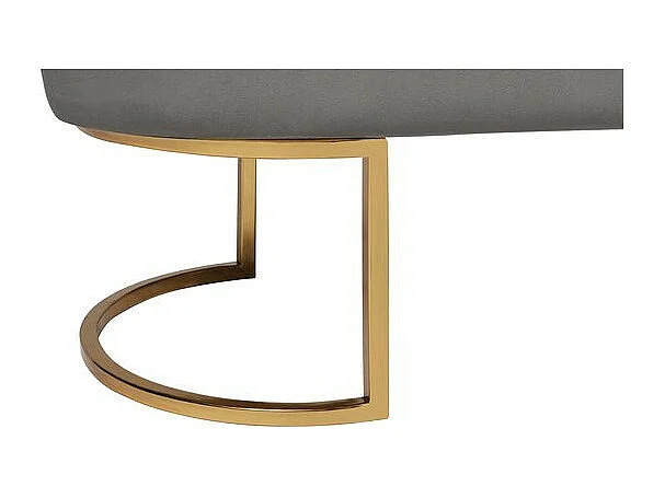 Banc Design en Velours "Athea" 105cm Gris & Or