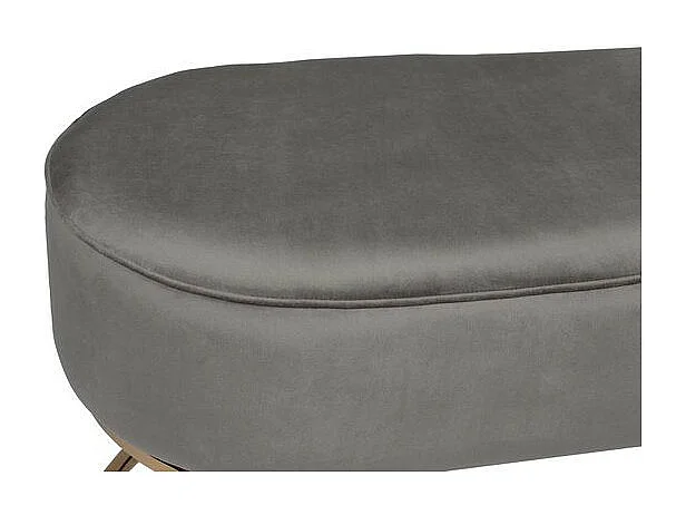 Banc Design en Velours "Athea" 105cm Gris & Or