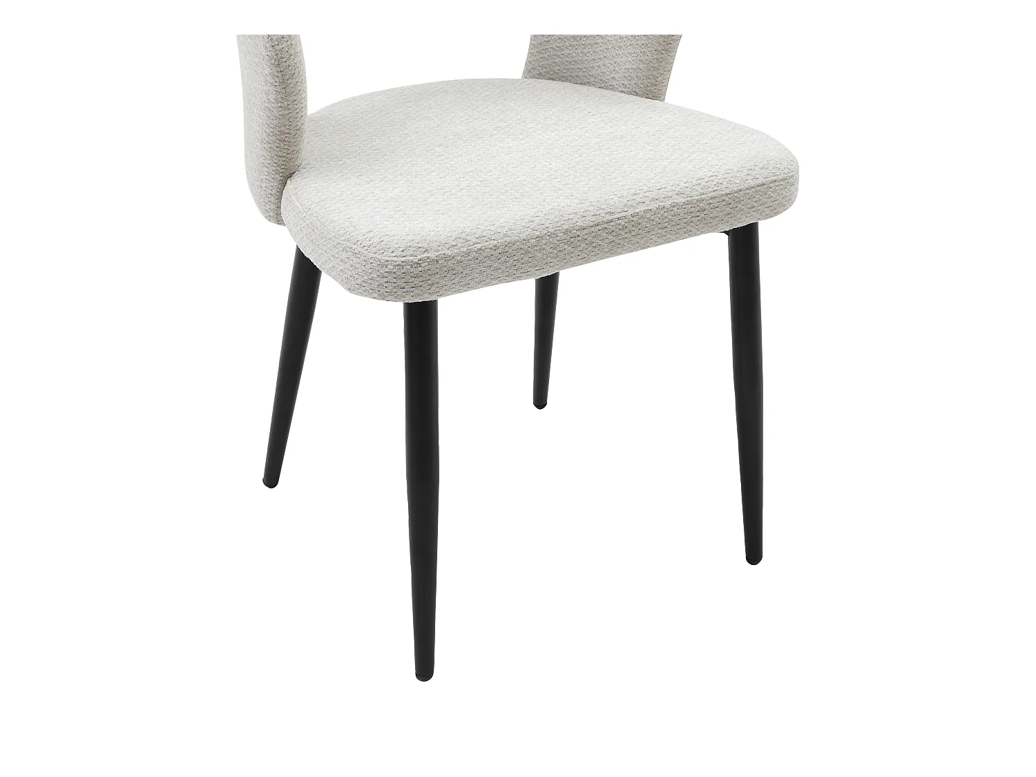 Set med 2 stolar i tyg och svart metall - Grå - NIYAMA