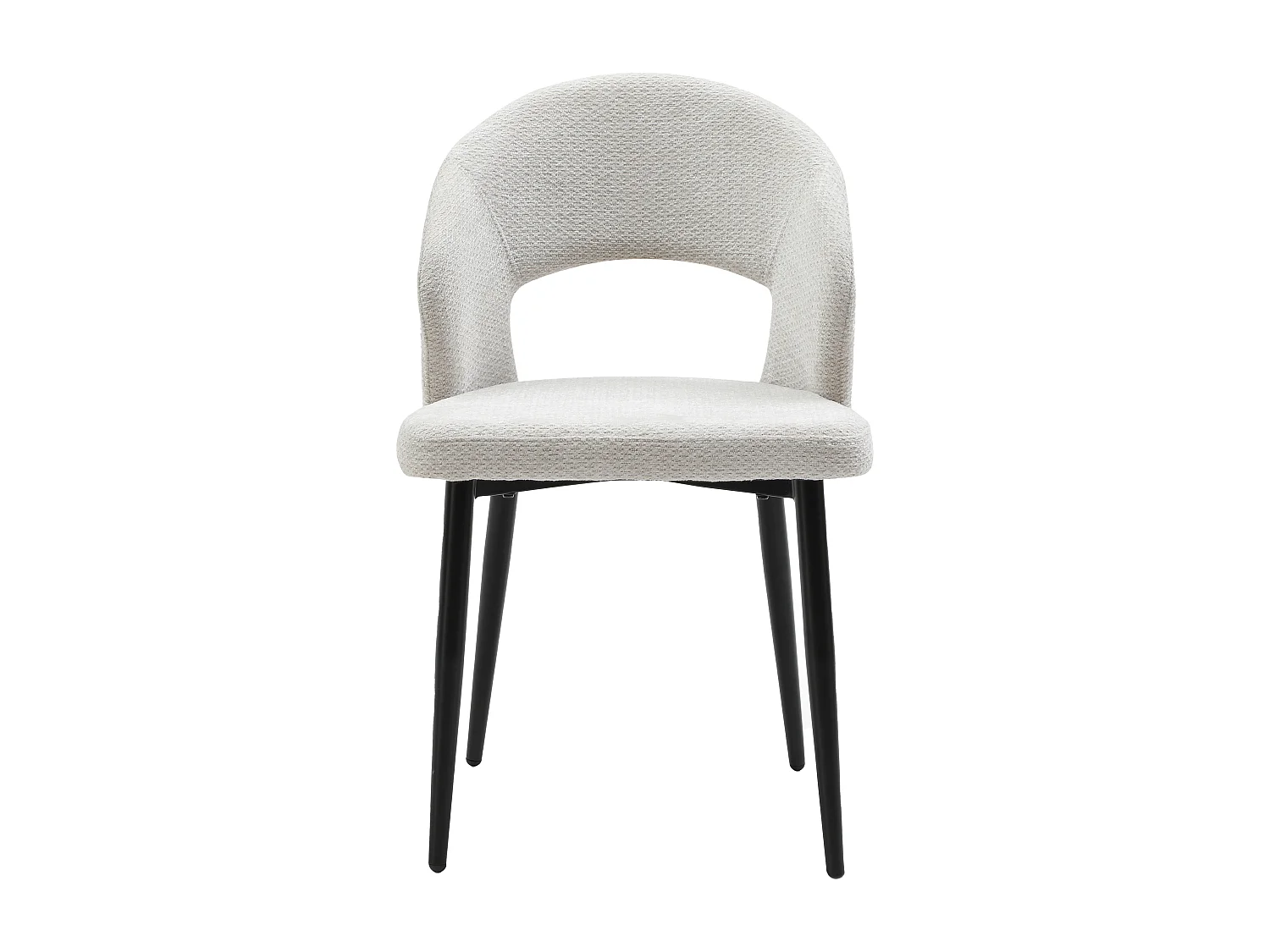 Lot de 2 chaises en tissu et métal noir - Gris - NIYAMA