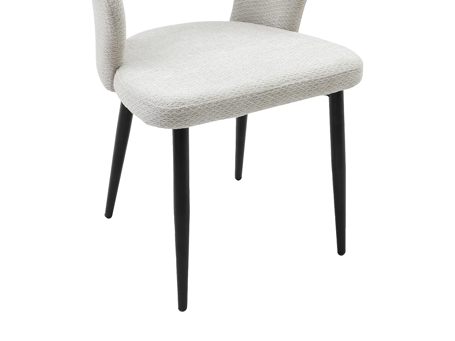 Lot de 2 chaises en tissu et métal noir - Gris - NIYAMA