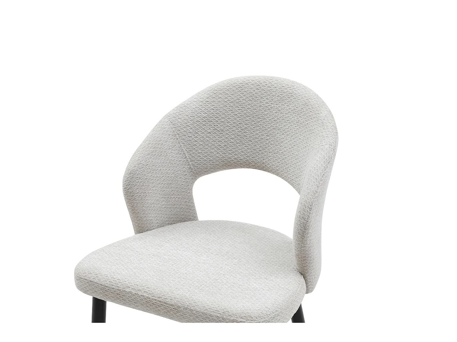 Lot de 2 chaises en tissu et métal noir - Gris - NIYAMA