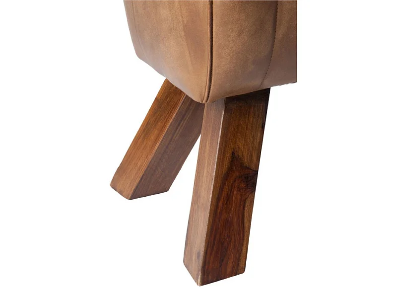 Banc Déco "Gymnastique" 91cm Cognac