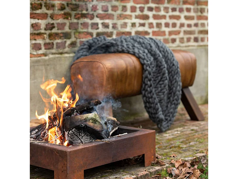 Banc Déco "Gymnastique" 91cm Cognac