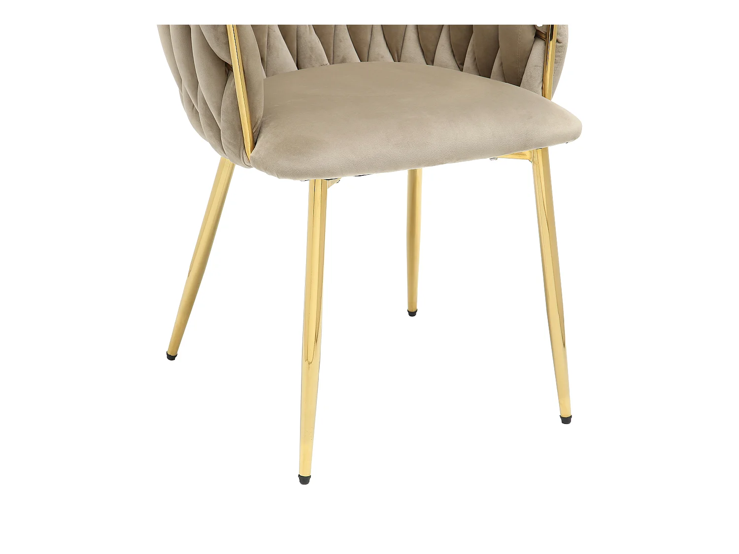 Conjunto de 2 sillas de terciopelo y metal dorado - Beige - ELEGANO