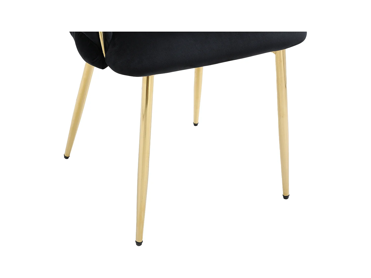 Pack de 2 sillas con reposabrazos de terciopelo y metal dorado - Negro - ELEGANO