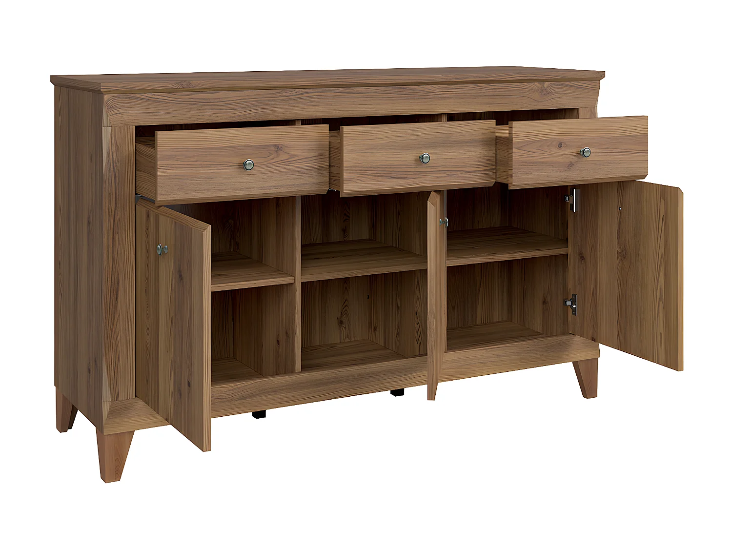 Raya Houten 3-deurs dressoir met 3 laden